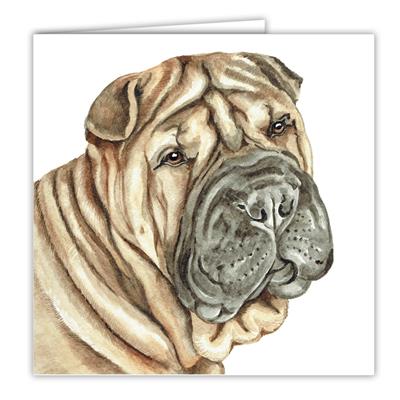 Shar Pei Greetings Card by WaggyDogz